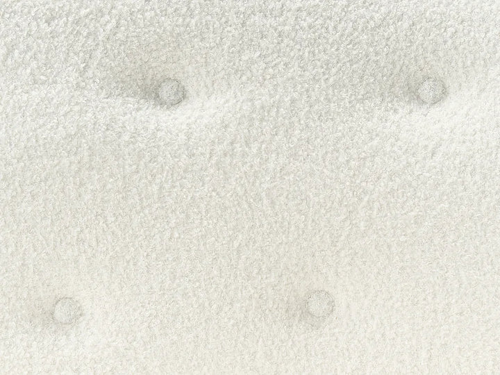 Upholstered Bench 2 Seater Boucle Off-White Denning