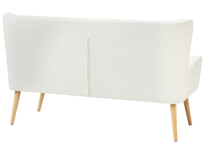 Upholstered Bench 2 Seater Boucle Off-White Denning