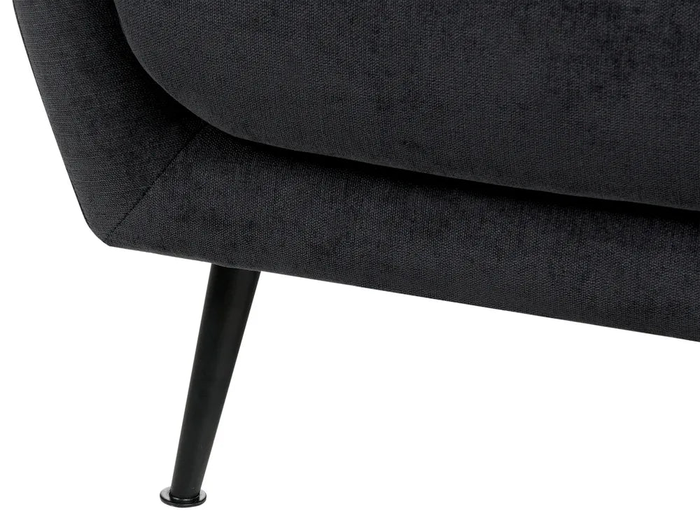 Sofa 2 Seater Chenille Black Andeana