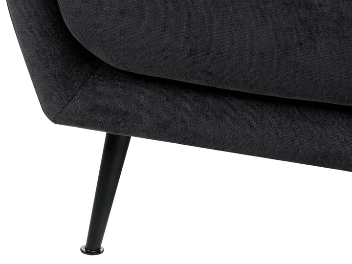 Sofa 2 Seater Chenille Black Andeana