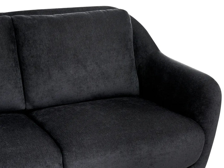 Sofa 2 Seater Chenille Black Andeana