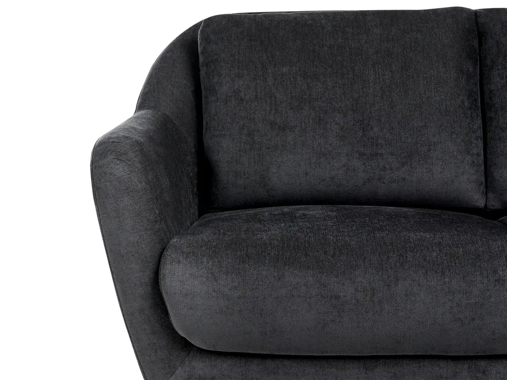 Sofa 2 Seater Chenille Black Andeana