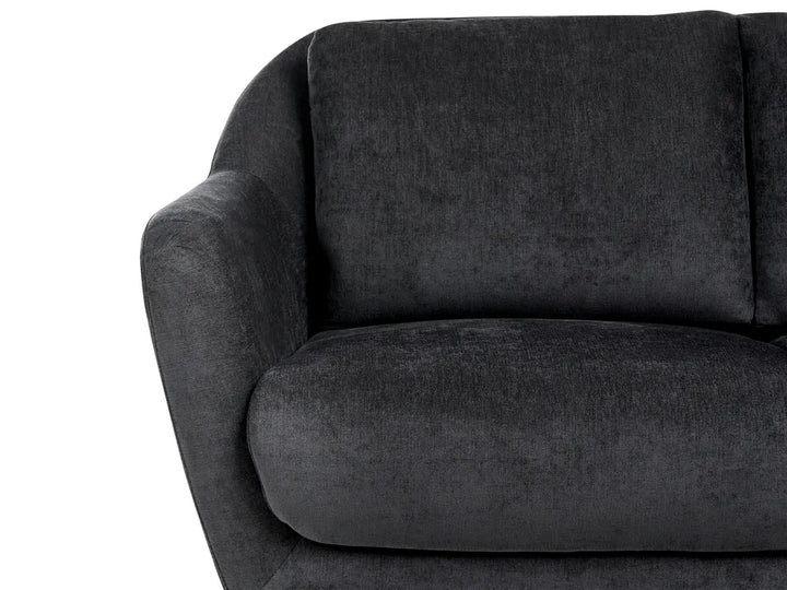Sofa 2 Seater Chenille Black Andeana