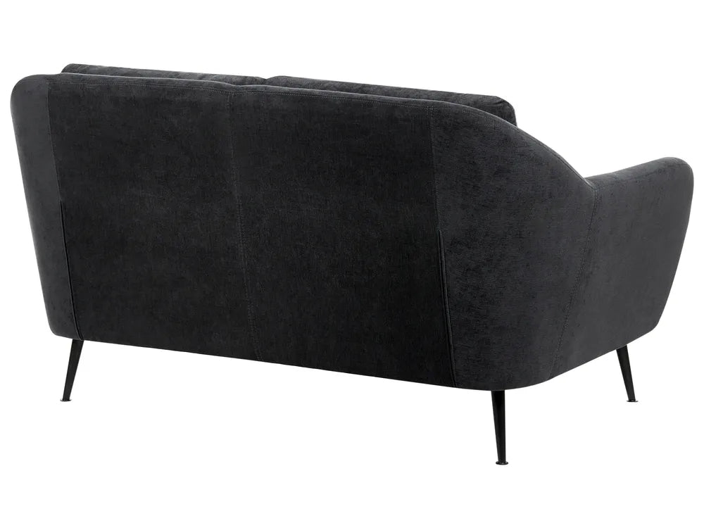 Sofa 2 Seater Chenille Black Andeana