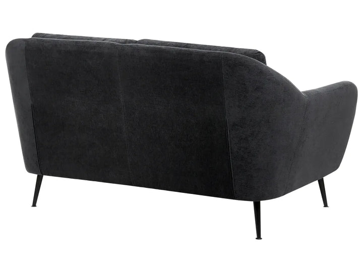Sofa 2 Seater Chenille Black Andeana