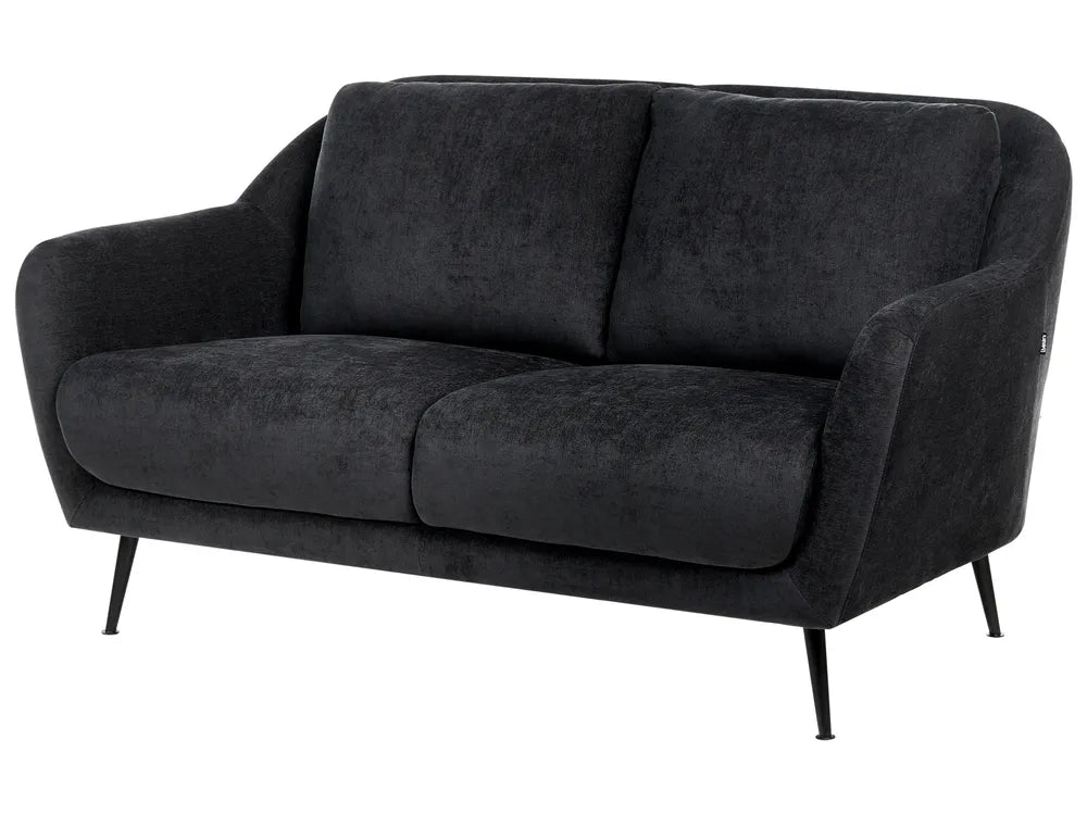 Sofa 2 Seater Chenille Black Andeana