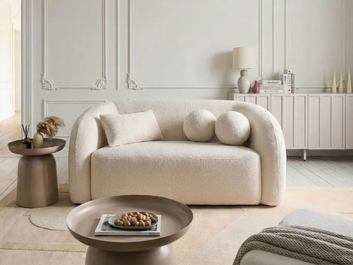 Sofa 2 Seater Boucle White Idalynn