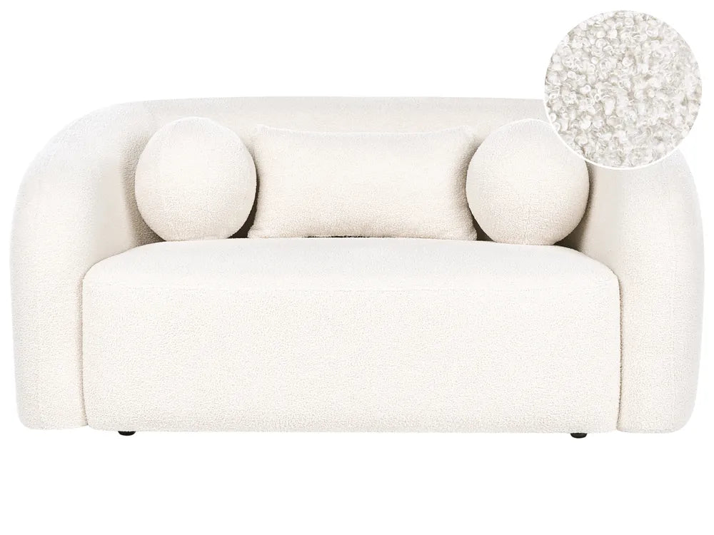 Sofa 2 Seater Boucle White Idalynn