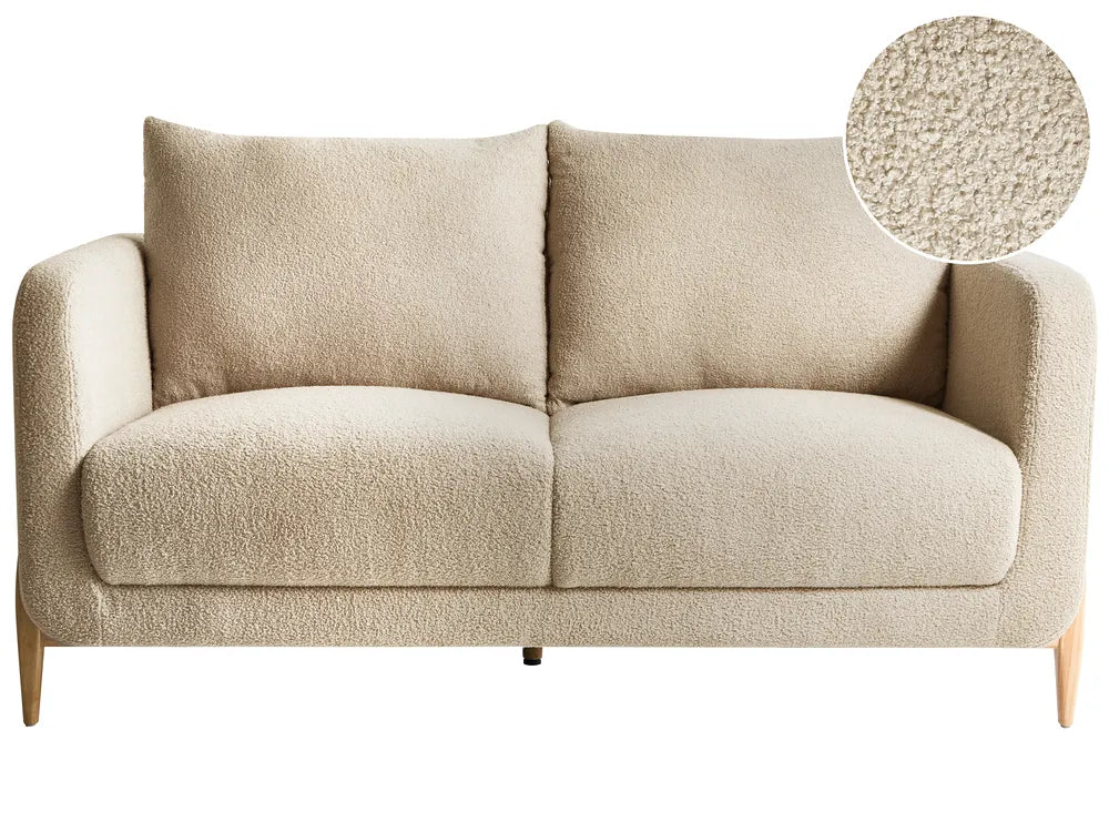 Sofa 2 Seater Boucle Beige Rilee