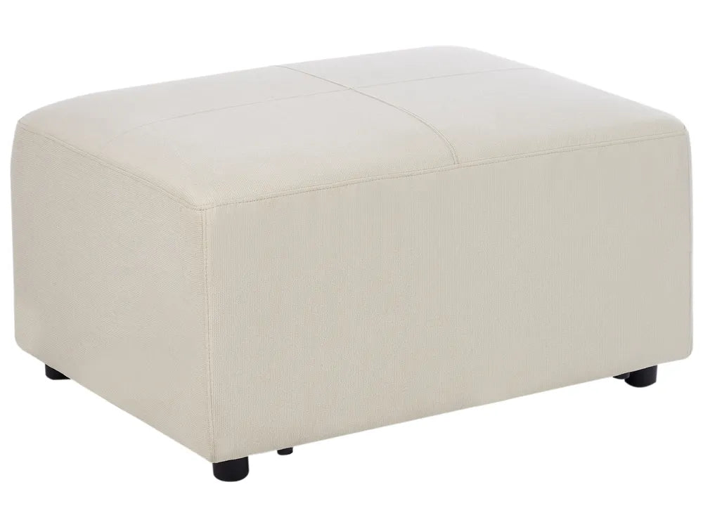 Corner Sofa 4 Seater Fabric Light Beige with Ottoman Left Hand Olva