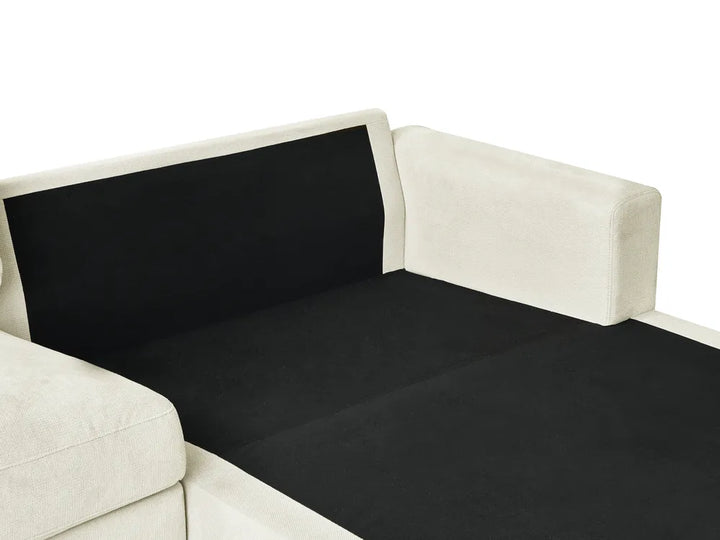 Corner Sofa 3 Seater Chenille Off-White Left Hand Emilio