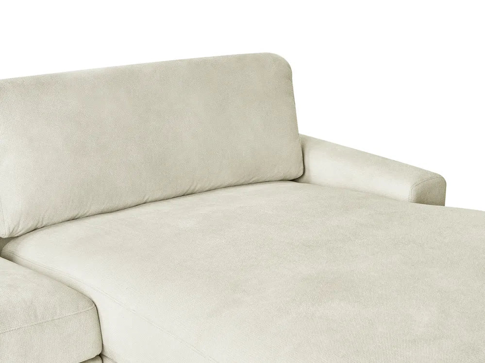 Corner Sofa 3 Seater Chenille Off-White Left Hand Emilio