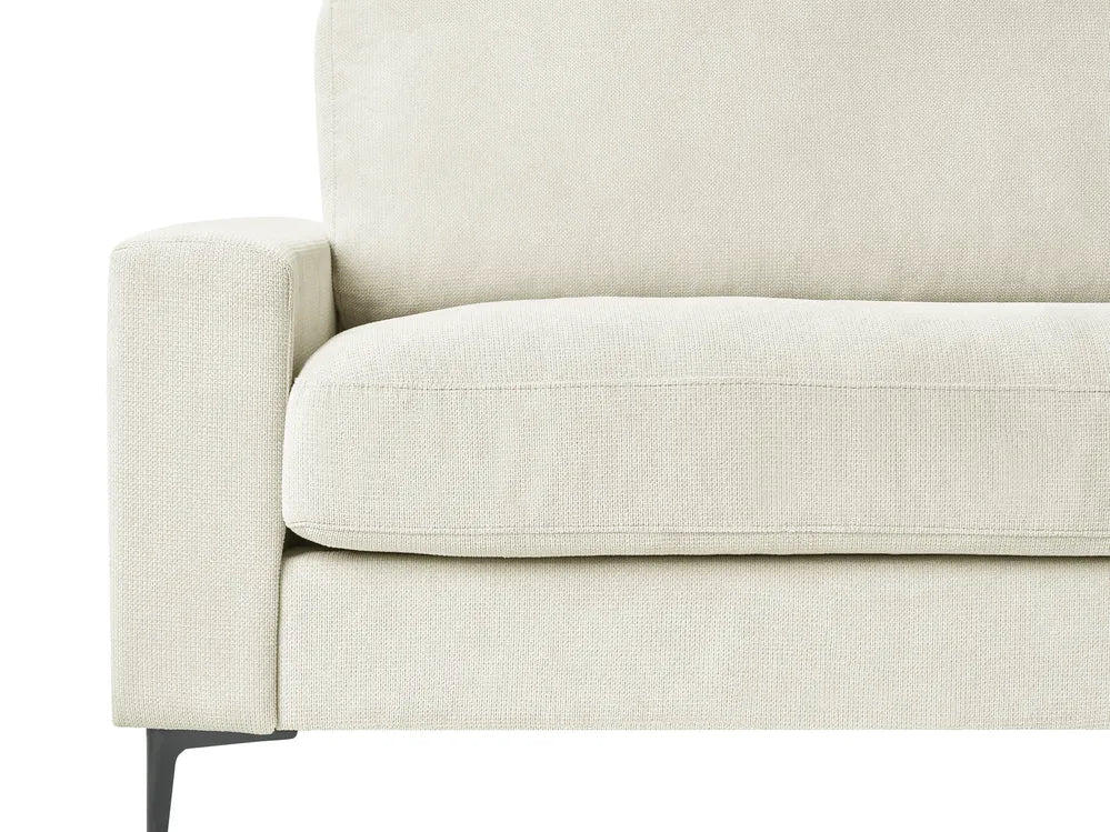 Corner Sofa 3 Seater Chenille Off-White Left Hand Emilio