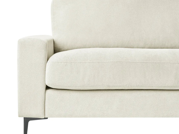 Corner Sofa 3 Seater Chenille Off-White Left Hand Emilio