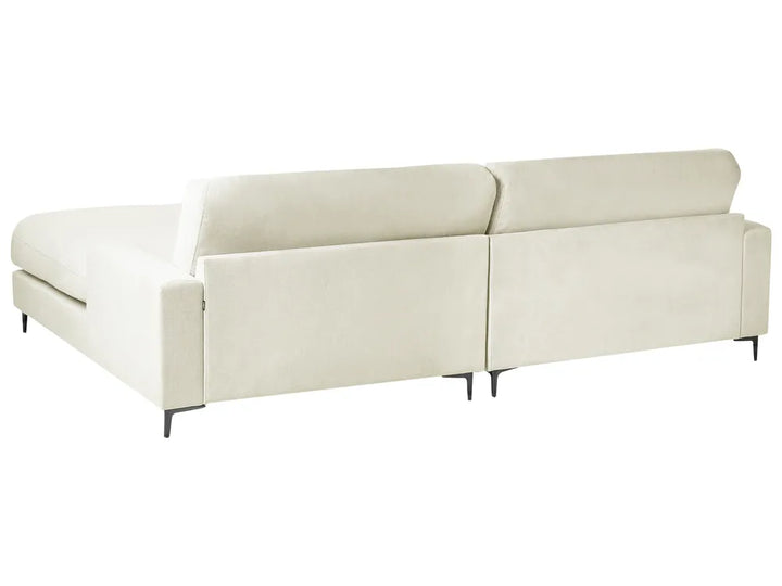 Corner Sofa 3 Seater Chenille Off-White Left Hand Emilio