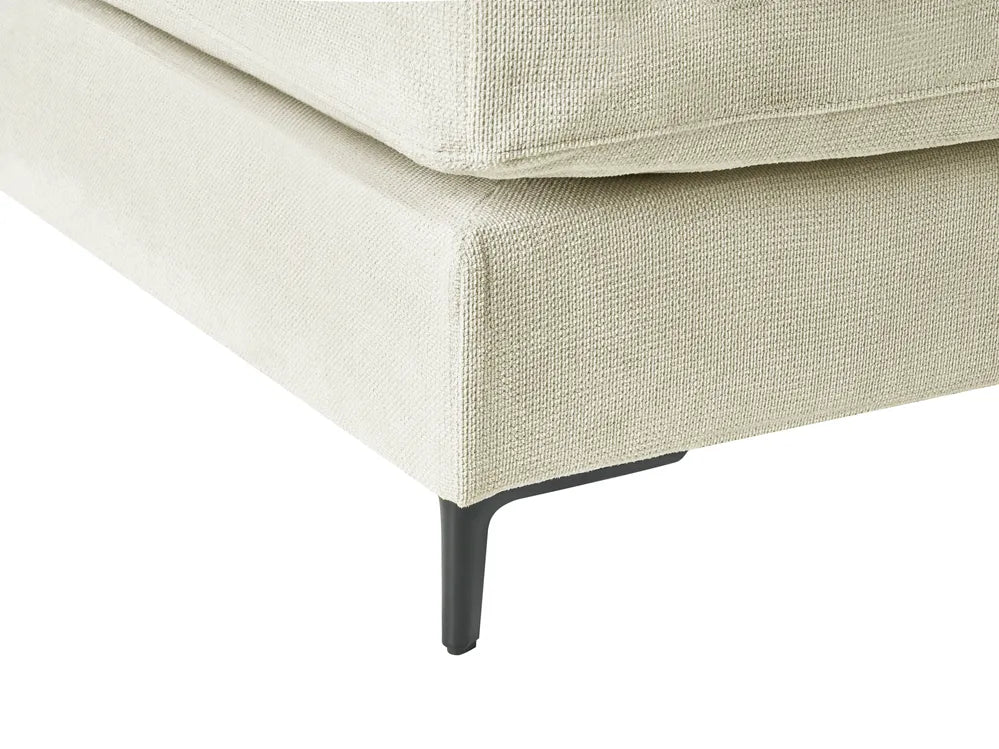 Corner Sofa 3 Seater Chenille Off-White Left Hand Emilio