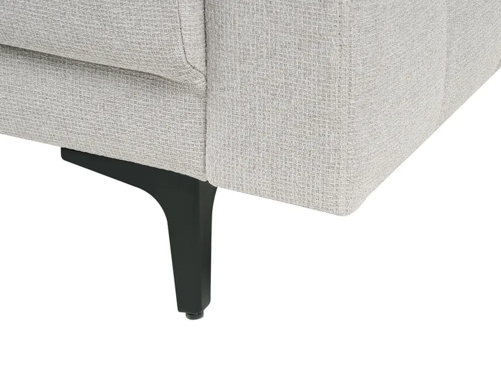 Modular Corner Sofa Bed 4 Seater Fabric Light Grey with Ottoman Left Hand Denby