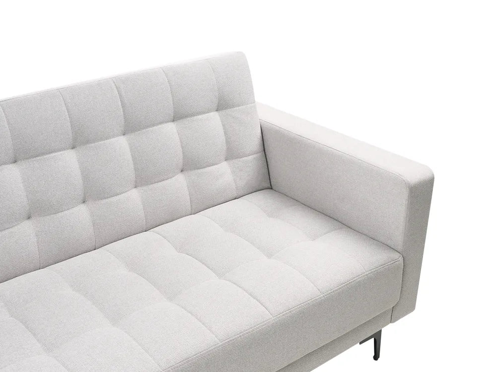Modular Corner Sofa Bed 4 Seater Fabric Light Grey with Ottoman Left Hand Denby