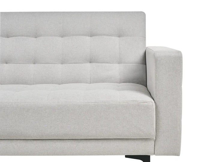 Modular Corner Sofa Bed 4 Seater Fabric Light Grey with Ottoman Left Hand Denby