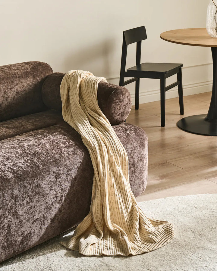 Sofa 2 Seater Chenille Dark Brown Lorna