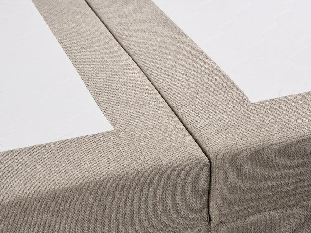 Divan Bed with Storage Fabric 180 x 200 cm (EU Super King) Taupe Gurtha