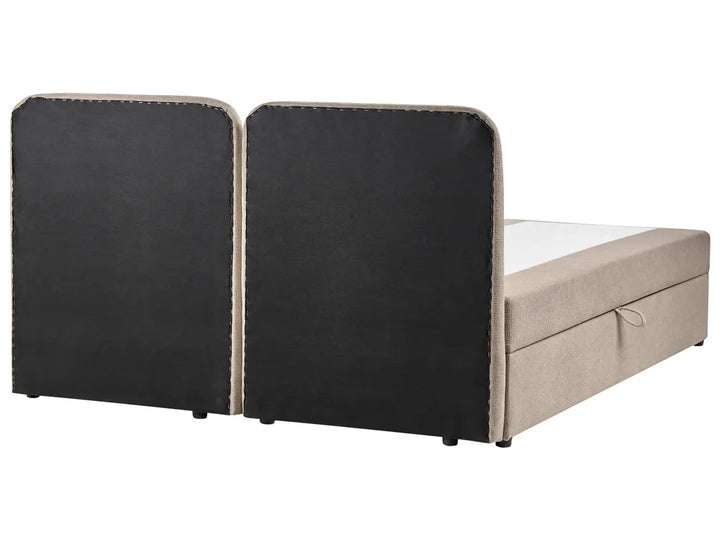 Divan Bed with Storage Fabric 180 x 200 cm (EU Super King) Taupe Gurtha