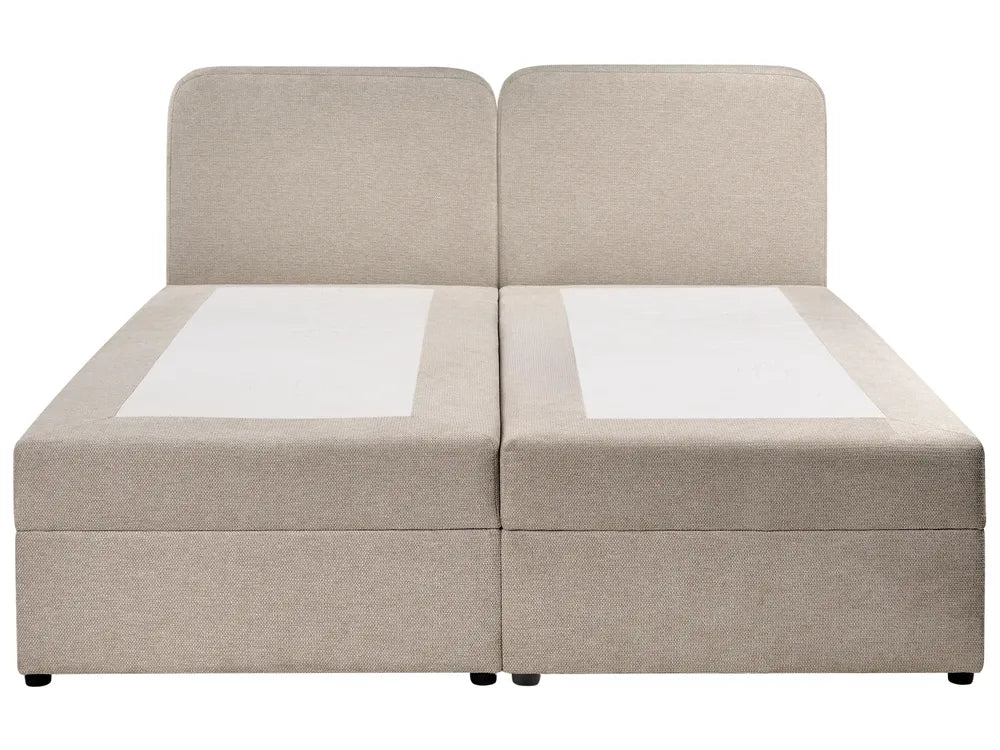 Divan Bed with Storage Fabric 180 x 200 cm (EU Super King) Taupe Gurtha