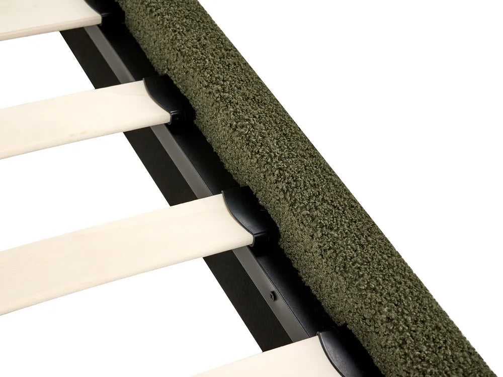 Bed without Headboard Boucle 90 x 200 cm (EU Single) Dark Green Noreno