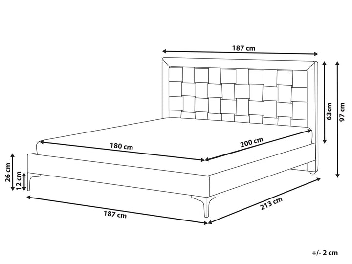Bed Velvet 180 x 200 cm (EU Super King) Taupe Lirim