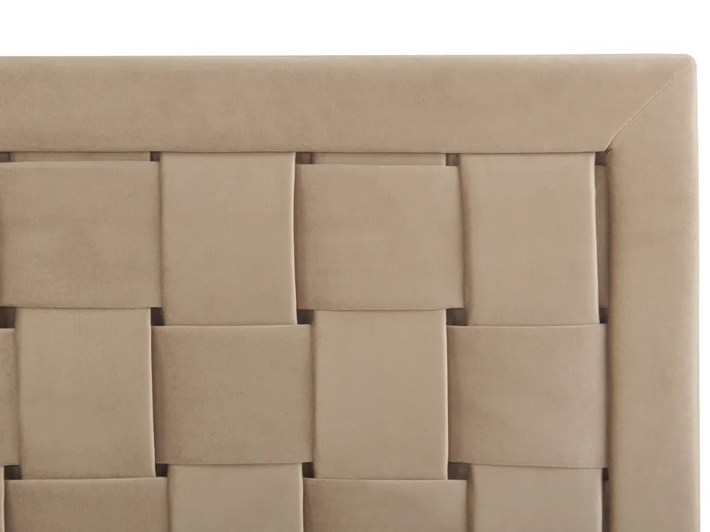 Bed Velvet 180 x 200 cm (EU Super King) Taupe Lirim