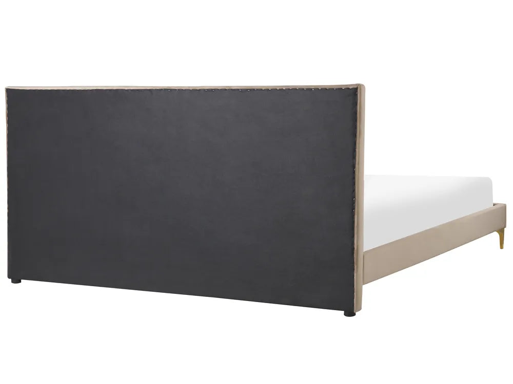 Bed Velvet 180 x 200 cm (EU Super King) Taupe Lirim