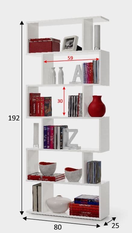 Gracyn White Gloss Bookcase