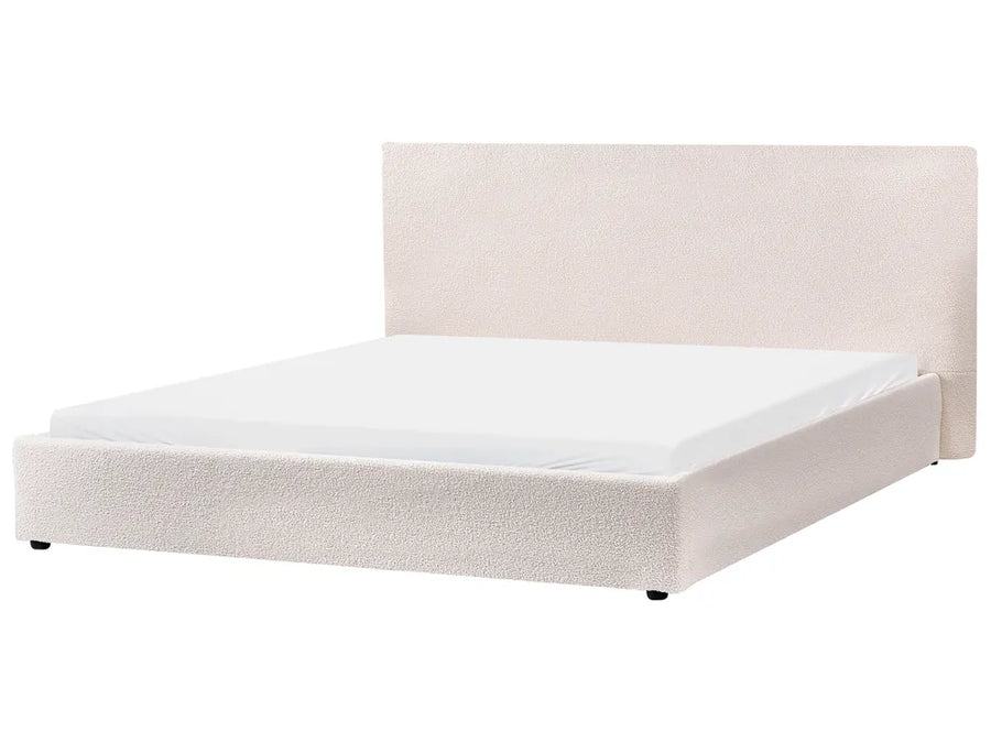 Off-white bouclé super king waterbed