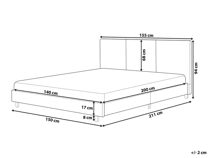 Bed Boucle 140 x 200 cm (EU Double) Off-White Belo