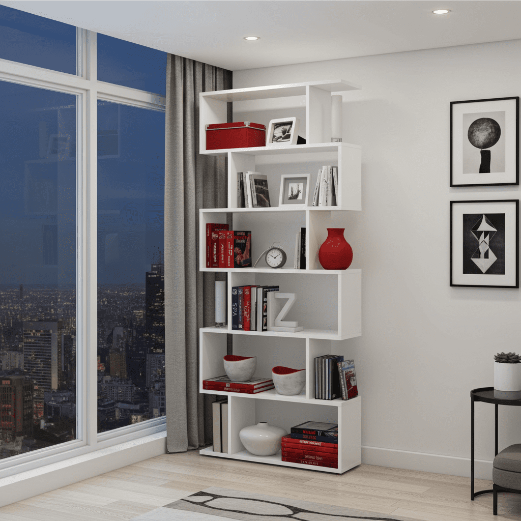 Gracyn White Gloss Bookcase
