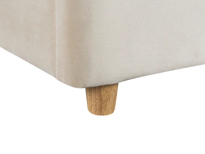 Ottoman Bed Velvet 180 x 200 cm (EU Super King) Light Beige Juanetta