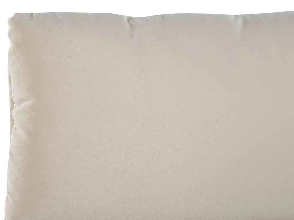 Ottoman Bed Velvet 180 x 200 cm (EU Super King) Light Beige Juanetta