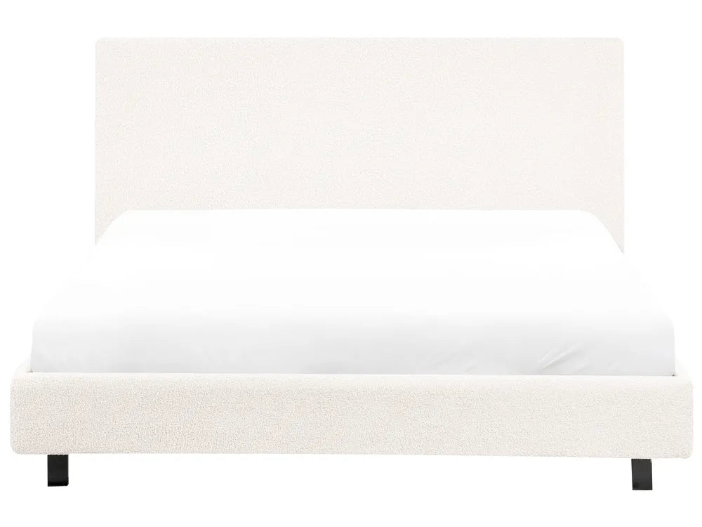 Bed Boucle 140 x 200 cm (EU Double) Off-White Belo