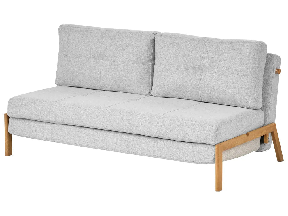 Sofa Bed 2 Seater Fabric Light Grey Blancha