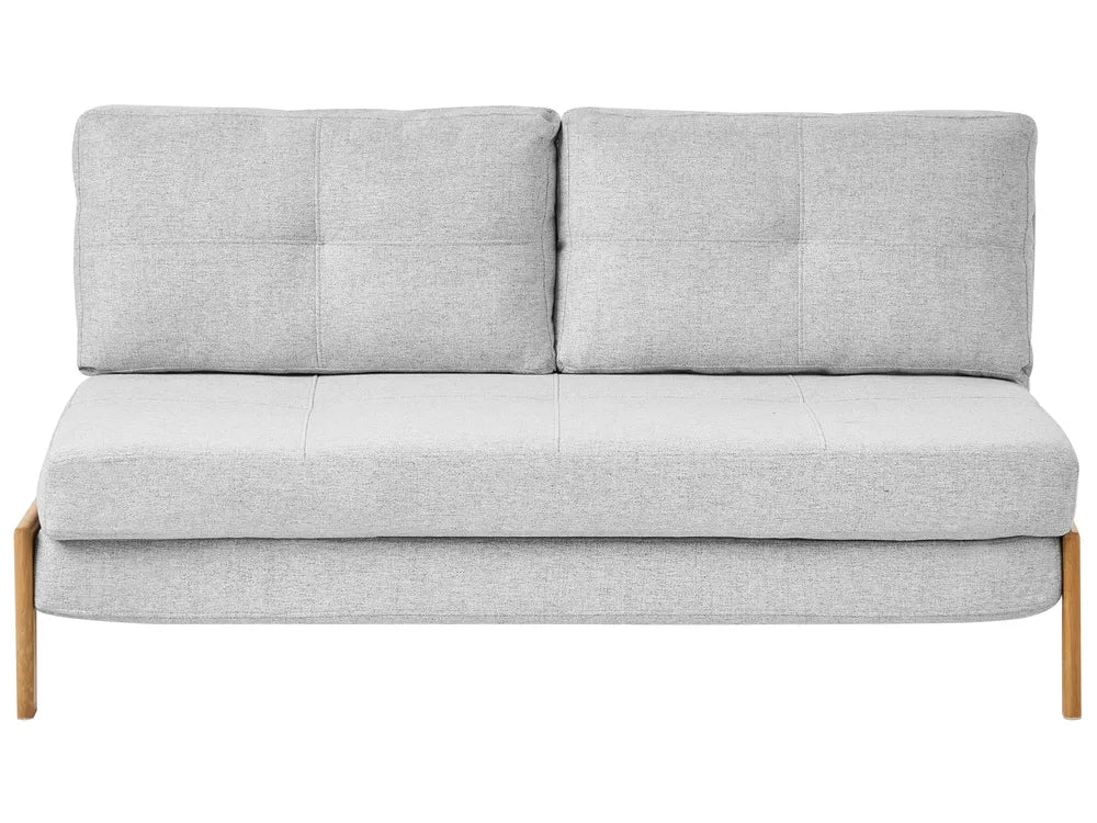 light grey 2 seater fabric sofa bed with clean modern design