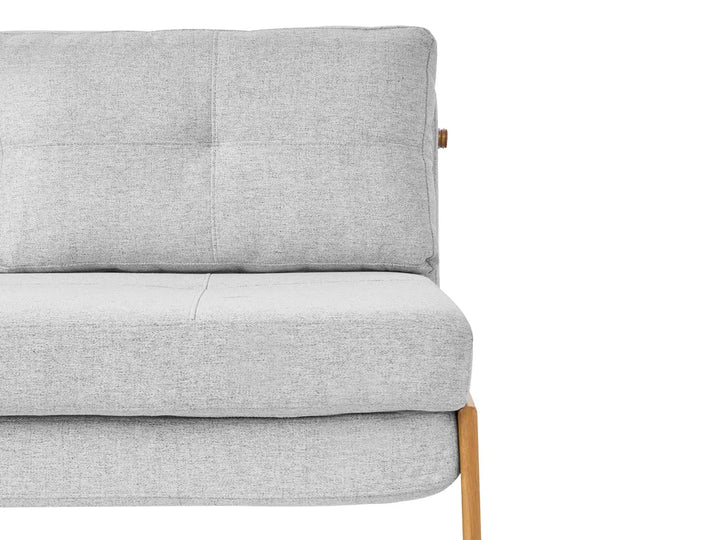 Sofa Bed 2 Seater Fabric Light Grey Blancha