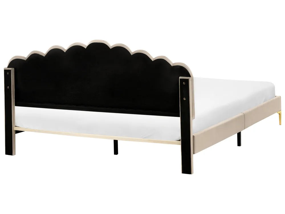 Bed Velvet 180 x 200 cm (EU Super King) Taupe Emanuell