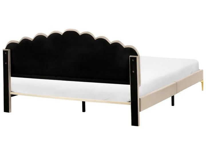 Bed Velvet 180 x 200 cm (EU Super King) Taupe Emanuell