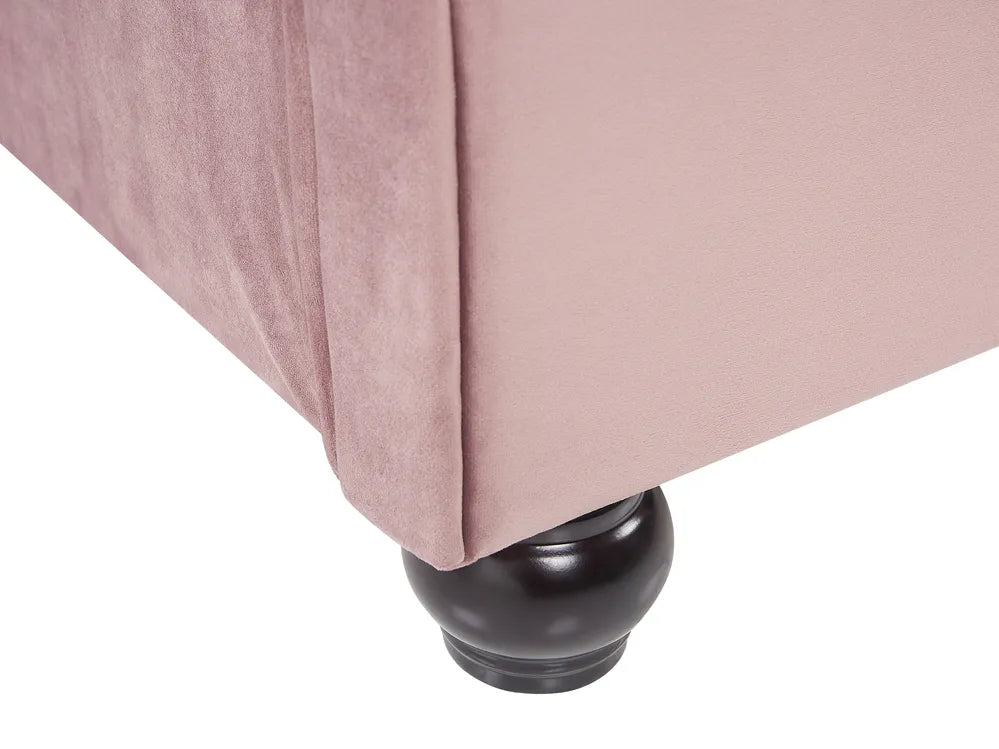 Bed Velvet 180 x 200 cm (EU Super King) Pink Duluth
