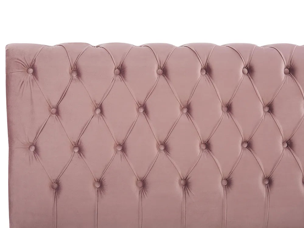Bed Velvet 180 x 200 cm (EU Super King) Pink Duluth