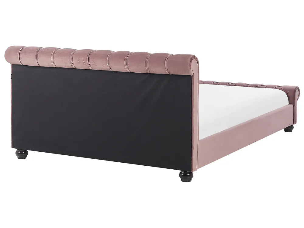 Bed Velvet 180 x 200 cm (EU Super King) Pink Duluth