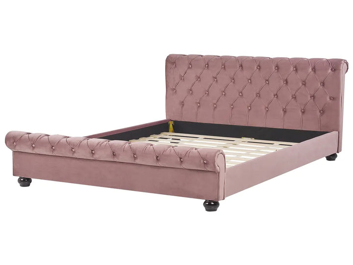 Bed Velvet 180 x 200 cm (EU Super King) Pink Duluth