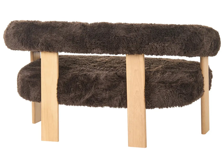 Sofa 2 Seater Faux Fur Dark Brown/ Light Brown Askolds