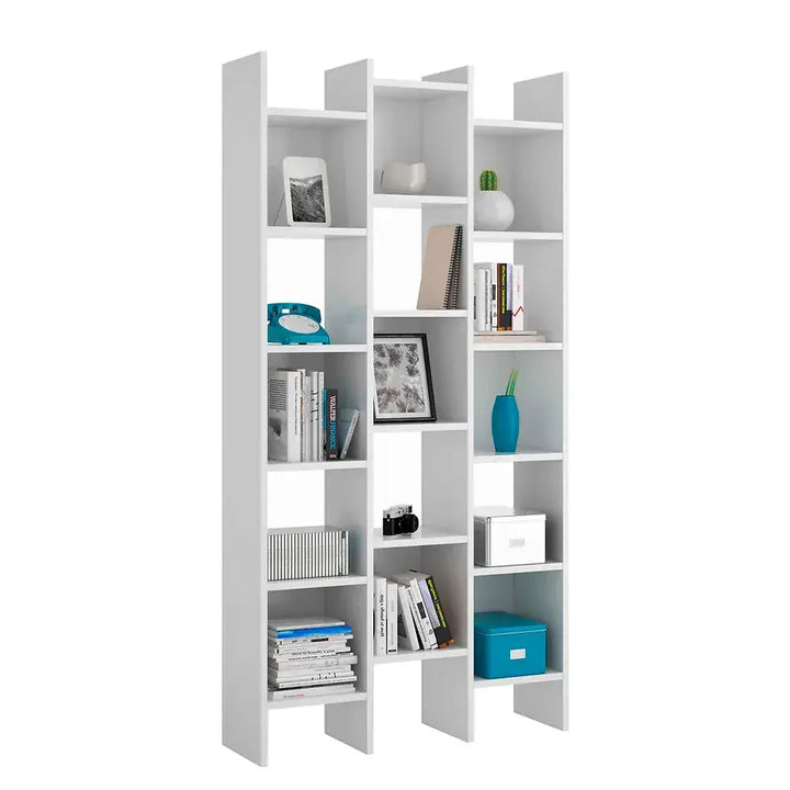 Arhab White Gloss Triple Bookcase