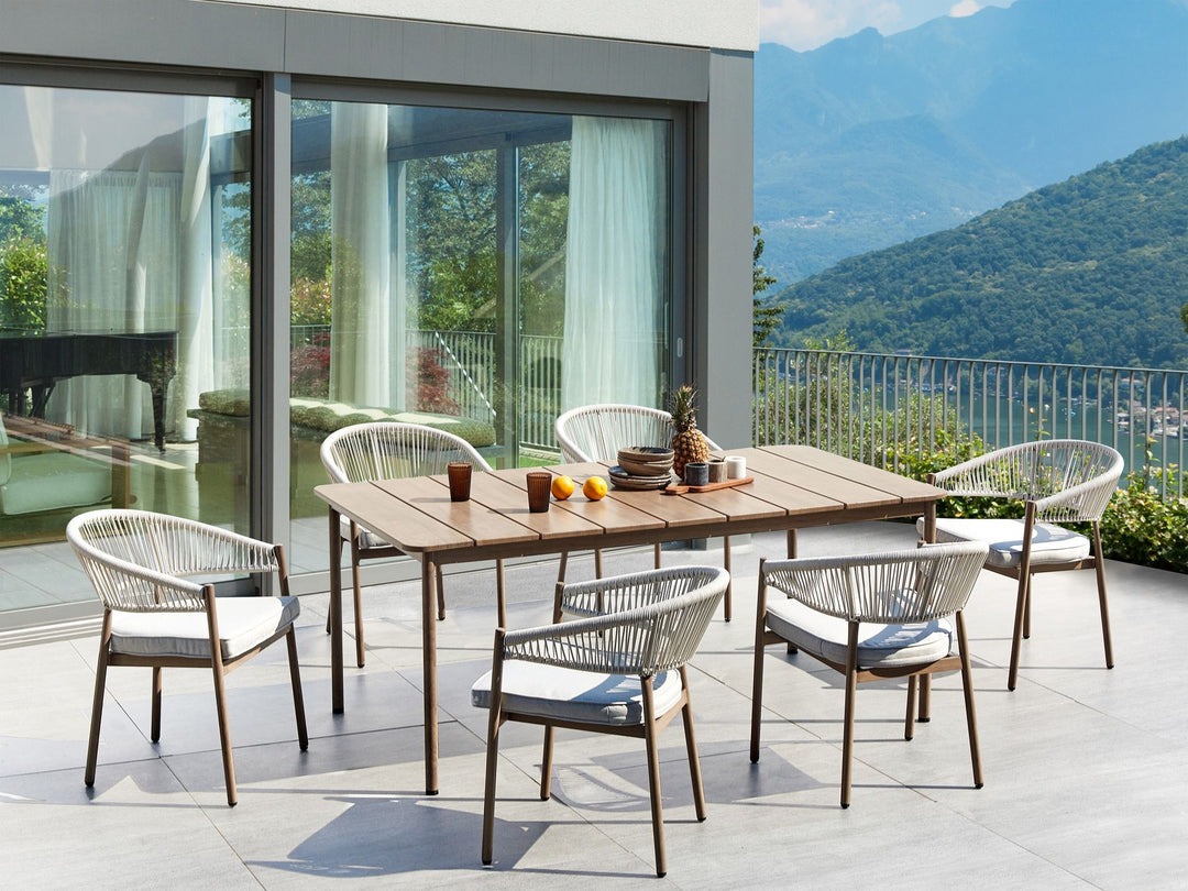 Flavia Garden Dining Table  185 cm 96 cm Metal Brown